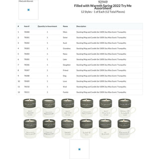 Filled with Warmth Spring 2022 Try Me Assortment 12 pcs, 12 styles/1 each