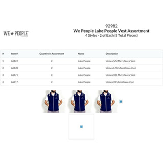 We People Lake People Vest Assortment 8 pcs, 4 styles/2 each