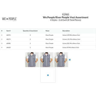 We People River People Vest Assortment 8 pcs, 4 styles/2 each