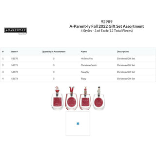 A-Parent-ly Fall 2022 Gift Set Assortment 12pcs, 4 styles/3 each