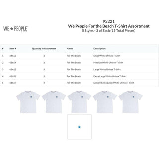 We People For the Beach T-Shirt Assortment 15 pcs, 5 styles/3 each