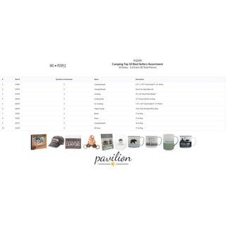 Camping Top 10 Best Sellers Assortment 30 pcs, 10 styles/3 each