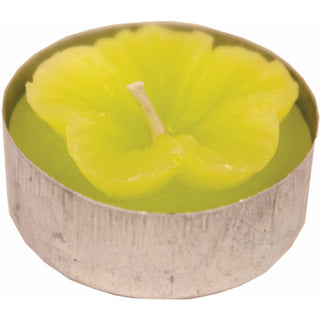 Set of 6 Chartreuse Flower Tealights