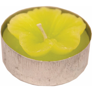 Set of 6 Chartreuse Flower Tealights
