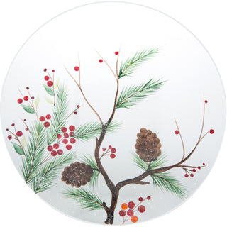 Pine Cones with Berries Candle Tray