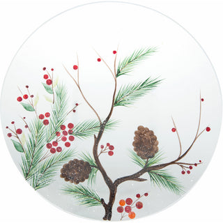 Pine Cones with Berries Candle Tray