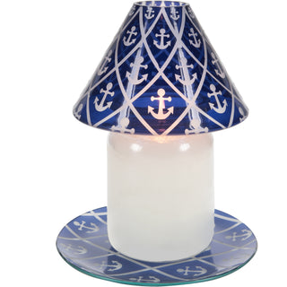 Blue Anchor Candle Tray