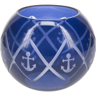 Blue Anchor 5" Round Votive Holder