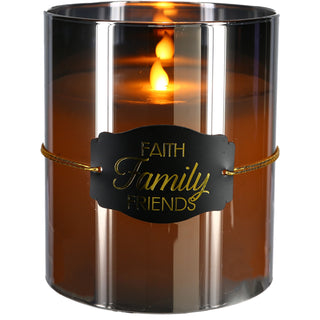 Faith 6" Smoke Luster Realistic Flame Candle