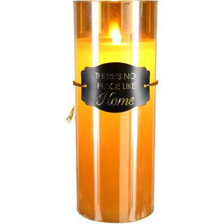 No Place  9" Amber Luster Realistic Flame Candle