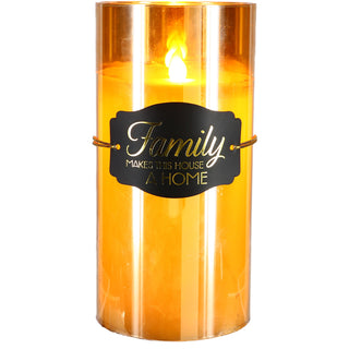 Family 7" Amber Luster Realistic Flame Candle