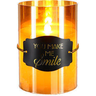 Smile 5" Amber Luster Realistic Flame Candle