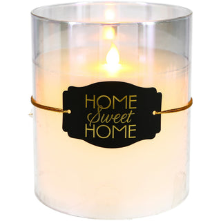 Home Sweet Home 6" Clear Luster Realistic Flame Candle