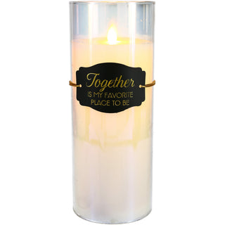 Together 9" Clear Luster Realistic Flame Candle