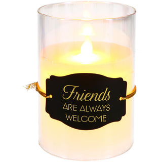 Friends 5" Clear Luster Realistic Flame Candle