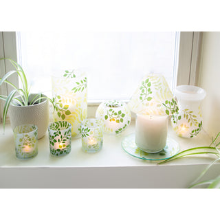 Green Fern Jar Candle Holder