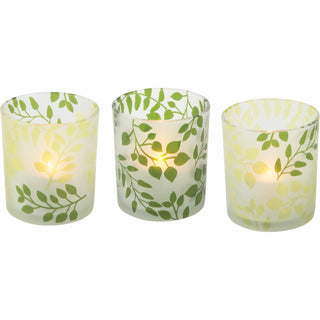 Green Fern 3 Assorted Votive Holders