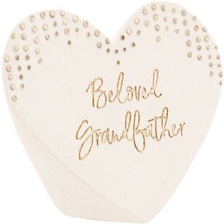 Beloved Grandfather 3.5" x 3" Heart Memorial Stone