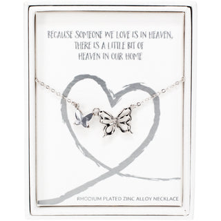 Heaven 16"-18"  Butterfly Memorial  Necklace