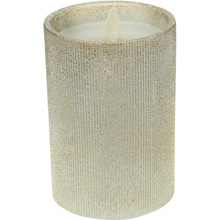 Home 4.75" Gold Glitter Realistic Flame Candle