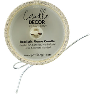 Mom 4.75" Gold Glitter Realistic Flame Candle