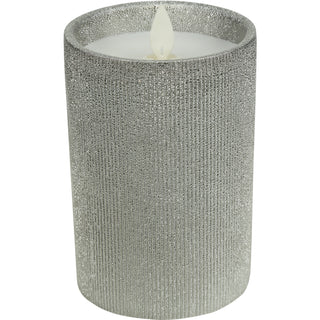 Grandma 4.75" Pewter Glitter Realistic Flame Candle