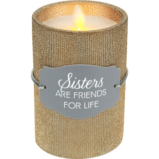 Sister 4.75" Bronze Glitter Realistic Flame Candle