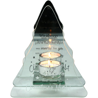 Christmas Night 5.75" x 7" Mirrored Glass Candle Holder