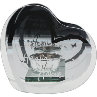 Heaven in our Home 5.5" x 5.25" Mirrored Glass Candle Holder