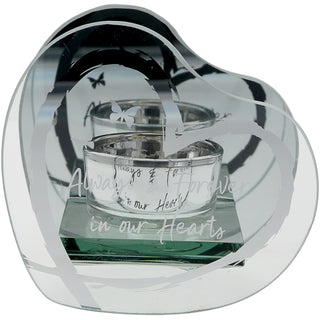 Always & Forever 4" x 3.75" Mirrored Glass Candle Holder