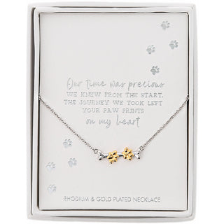 Pawprints 16.5"-18.5" Pet Memorial Necklace