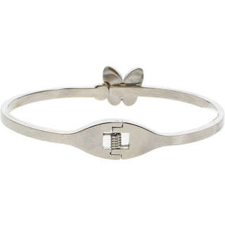 Fly to Heaven Stainless Steel Hinged Bangle Bracelet