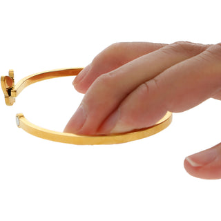 Angel Gold Plated Hinged Bangle Bracelet