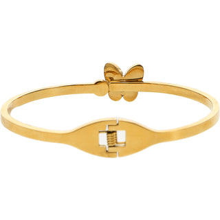 Angel Gold Plated Hinged Bangle Bracelet