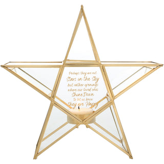 In The Sky 8.25" Glass Star Tea Light Holder