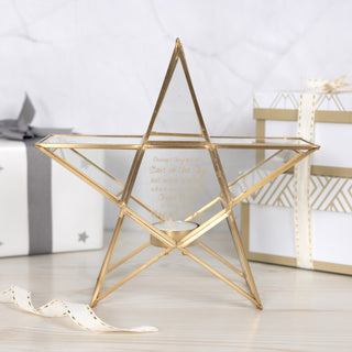 In The Sky 8.25" Glass Star Tea Light Holder