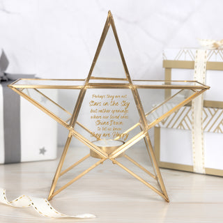 In The Sky 8.25" Glass Star Tea Light Holder