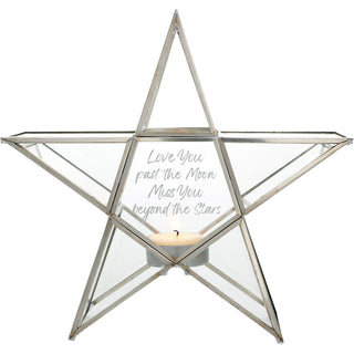 Beyond 8.25" Glass Star Tea Light Holder