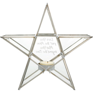 Beyond 8.25" Glass Star Tea Light Holder