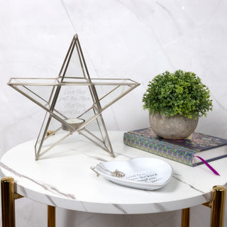 Beyond 8.25" Glass Star Tea Light Holder