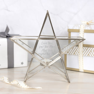 Beyond 8.25" Glass Star Tea Light Holder