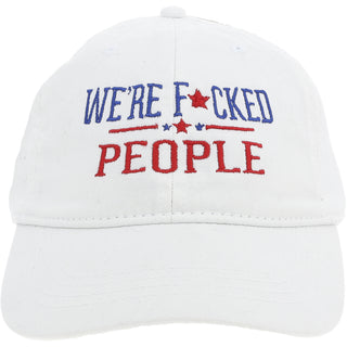 We're F*cked White Adjustable Hat