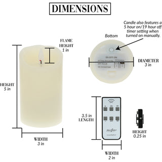 Ivory Candle 5" Realistic Flame LED Lit Candle