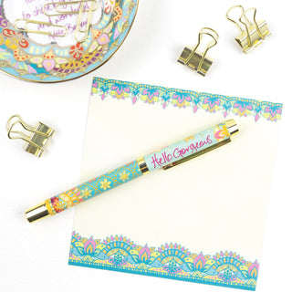 Hello Gorgeous Boxed Gift Pen with Indigo (Purple) Ink