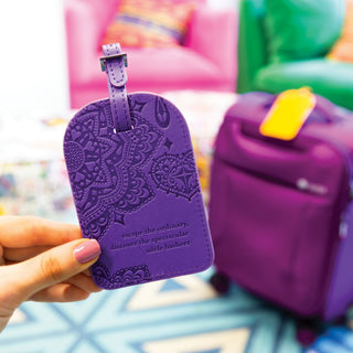 Violet Gift Boxed Vegan Leather Luggage Tag
